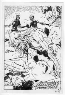 STELIO FENZO - Tavola originale per Vampirissimo 54 ‘Lo scrigno rumeno’. Formato 16 x 23,5 cm. Anno di esecuzione 1979. Pag. 107