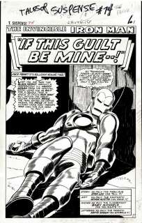 Gene Colan Jack Abel - Tales of Suspense #74 P 1 Splash (Huge Defeated Iron Man Trying To Power Back Up His Armor!) Large Art - 1965