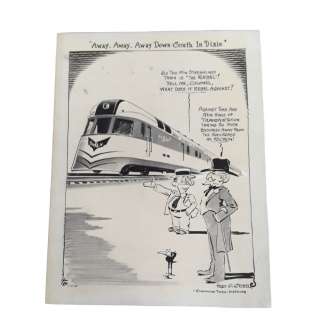 Fred Seibel Vintage Rebel Train Political Cartoon 1930s | Hess Fine Auctions