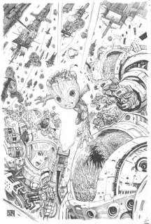 Couverture originale LES GARDIENS DE LA GALAXIE : I am Groot, par Niko HENRICHON