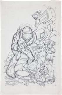 Gil Kane Captain Marvel #18 Cover Preliminary Sketch Original Art (Marvel, 1969).   Yon-Rogg sends the Mandroid - | Heritage