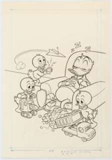 John Carey Walt Disney’s Comics and Stories #474 Cover Original Art (Whitman, 1980). Donald Duck snoozes away - | Heritage