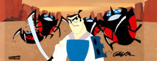 Samurai Jack Pan Production Cel and Master Background Setup and Animation Drawing Group (Cartoon Network, c. - | Heritage