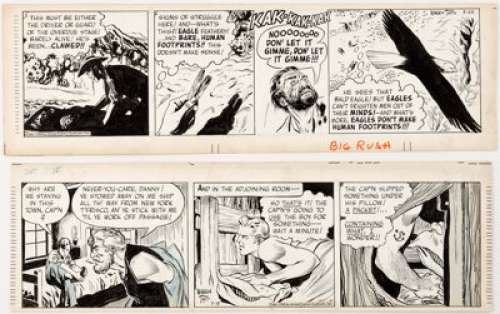 Warren Tufts and Alex Toth (attributed) Casey Ruggles Daily Comic Strip Original Art Group of 2 (United - | Heritage