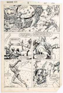 Herb Trimpe and Barry Windsor-Smith Machine Man #3 Story Page 19 Original Art (Marvel, 1984). The battle is - | Heritage