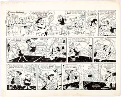 Gene Hazelton The Flintstones Sunday Comic Strip Original Art dated 12-6-64 (McNaught Syndicate, 1964). Did you - | Heritage