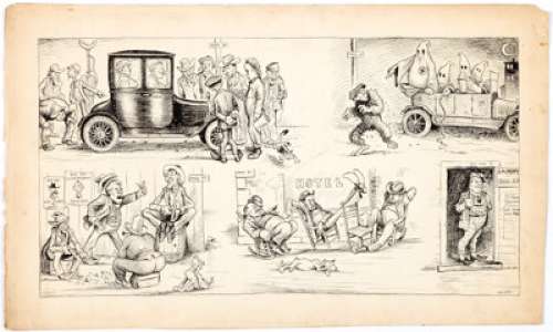 Alban B. Butler Jr. Street Scene Original Art (c. 1920s). The artist, also known as Bud Butler, includes an - | Heritage