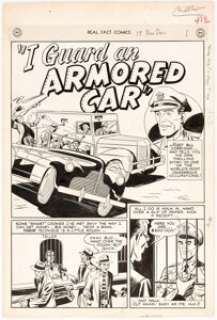 George Papp Real Fact Comics: "I Guard an Armored Car" Splash Page Original Art (DC Comics, 1948). DC - | Heritage
