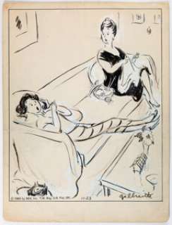 Galbraith Crawford Side Glances Single Panel Gag Comic Strip Original Art Group of 5 (NEA, 1953-60).... (Total: 5 Original Art)