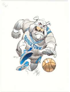 Jack Davis Georgetown Hoyas College Basketball Illustration Original Art (Hot Shots, c. 1990s).... | Heritage