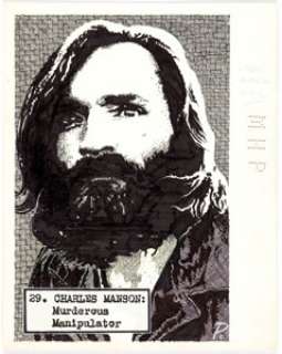 Michael H. Price Bloody Visions Vol. 1: Charles Manson Card-Folio Portrait Original Art (Shel-Tone Publ. & Cremo S... | Heritage