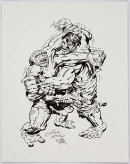 Jack Kirby (lightboxed) and Mike Royer The Incredible Hulk Full-Figure Battle Scene Original Art (c. 1970s).... | Heritage