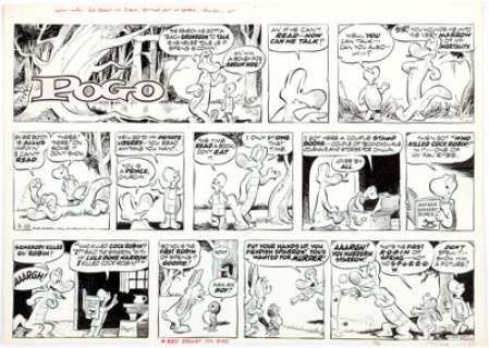 Walt Kelly Pogo Sunday Comic Strip Original Art 2-16-69 (Hall Syndicate, 1969).... | Heritage