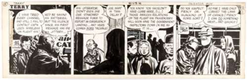 Milton Caniff Terry and the Pirates Daily Strip Original Art dated 6-7-46 (News Syndicate Co. Inc., 1946). Slits and - | Heritage