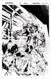 Michael Ryan and Jason Gorder Grifter #12 Cover Original Art (Image, 1997)....