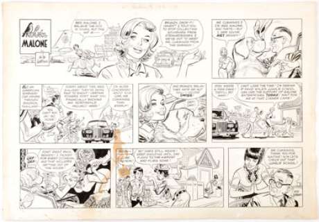 Bob Lubbers Robin Malone Sunday Comic Strip Original Art Undated (NEA, c. 1968).... | Heritage