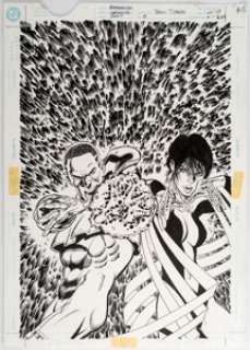 Dan Jurgens and George Pérez Teen Titans V2#8 Cover Element Original Art (DC, 1997).... | Heritage