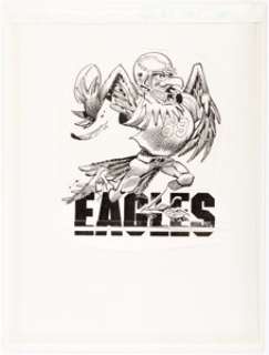 Jack Davis Philadelphia Eagles Football Illustration Original Art (Hot Shots, c. 1990s).... | Heritage