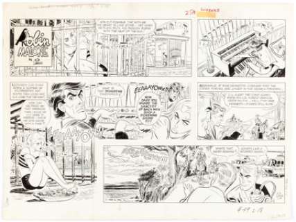 Bob Lubbers Robin Malone Sunday Comic Strip Original Art dated 2-18-68 (NEA, 1968). ... | Heritage