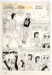 Dan DeCarlo and Rudy Lapick Archie’s Girls Betty and Veronica Annual #6 Complete 6-Page Story "Rash Promise" Origi... (Total: 6 Original Art) | Heritage