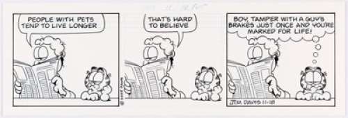 Jim Davis Garfield Daily Comic Strip Original Art dated 11-18-2005 (Paws/United Feature Syndicate, 2005).... | Heritage