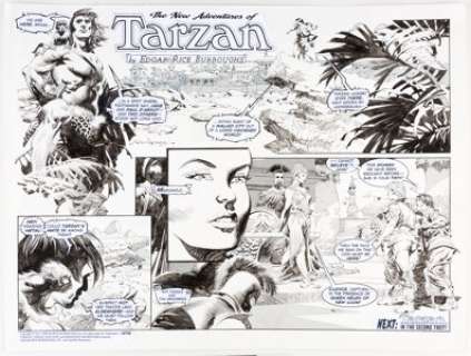 Tom Grindberg New Adventures of Tarzan Sunday Comic Strip Original Art #3718 (Edgar Rice Burroughs Inc., 2013).... | Heritage
