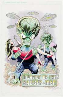  - Ronn Sutton Invasion of the Saucer-Men Illustration Original Art and 4 Prints (2013).... (Total: 5 Items)