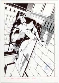 Ben Edlund and Max Banks The Tick #5 Back Cover Pin-Up Original Art (New England Comics, 1989).... | Heritage