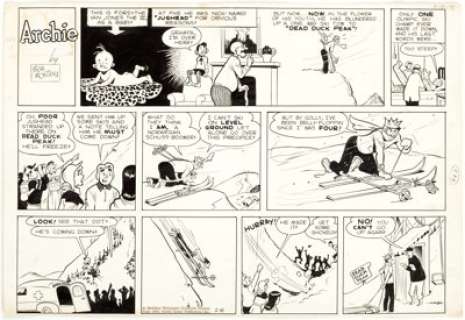 Bob Montana Archie Sunday Comic Strip Original Art, dated 2-18-51 (McClure Newspaper Syndicate, 1951).... | Heritage