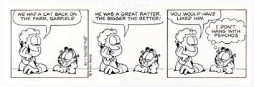 Jim Davis Garfield Daily Comic Strip Original Art dated 1-13-2001 (Paws/Universal Press Syndicate, 2001).... | Heritage