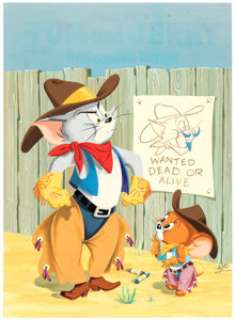 Western Publishing Artist Tom and Jerry Coloring Book Cover Painting Original Art (Western Publishing/MGM, c. 1960...
