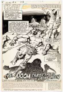 Ernie Chan Claw the Unconquered #2 Splash Page 1 (DC Comics, 1975). ...