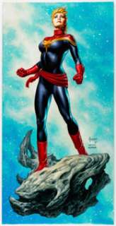 Joe Jusko The Mighty Captain Marvel #2 Corner Box Variant Cover Original Art (Marvel, 2017).... | Heritage