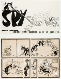 Antonio Prohias MAD Complete 1-Page Story "Spy vs. Spy" Original Art (EC, c. 1960s). ...