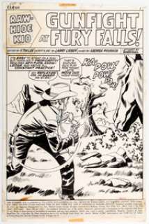 Larry Lieber and George Roussos The Rawhide Kid #100 Splash Story Page 1 Original Art (Marvel, 1972).... | Heritage