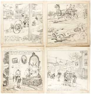 Gaar Williams Mort Green and His Wife Daily Comic Strip Original Art Group of 4 (Chicago Tribune Syndicate, -