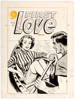 Al Avison First Love #53 Cover Original Art (Harvey, 1955). Harvey Comics was a leader in the Romance genre and Al - | Heritage
