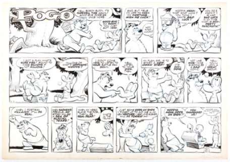 Walt Kelly Pogo Sunday Comic Strip Original Art, dated 5-3-59 (Hall Syndicate, 1959). Kelly devoted an extensive - | Heritage