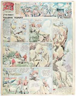 Hal Forrest Tailspin Tommy Hand-Colored Sunday Comic Strip Original Art dated 3-18-34 (Bell Syndicate, 1934). - | Heritage