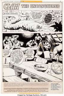 Romeo Tanghal and Bob Smith Cancelled Comics Cavalcade #1 Claw the Unconquered Page 1 Original Art (DC, 1978)....