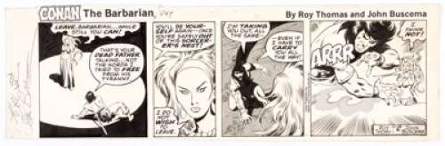 John Buscema Conan the Barbarian Daily Comic Strip Original Art dated 10-18-78 (Register and Tribune Syndicate, - | Heritage