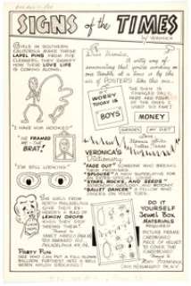 Archie Artist | Archie’s Girls, Betty and Veronica Annual #7 Complete 1-Page Story "Signs of the Times" Original Art (Archie, 1959). | Heritage