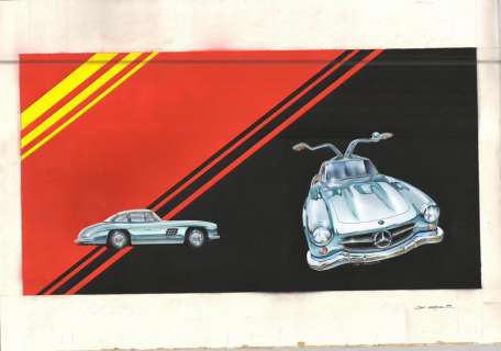 Grande illustration originale ‘Ferrari 308‘ par Christian DENAYER