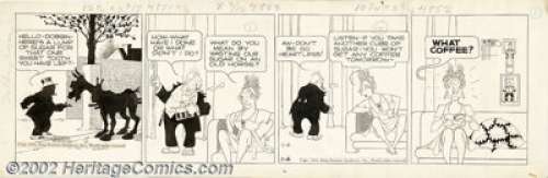 George McManus - Original Comic Strip Art for Bringing Up Father Daily (1/4/42). Father has a soft spot for the - | Heritage