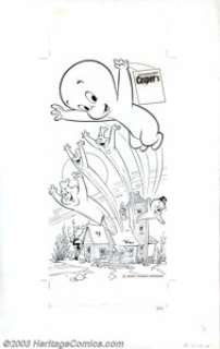 Warren Kremer - Original Illustration of Casper and the Ghostly Trio (Harvey, undated). This 8" x 14.5" - | Heritage