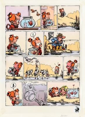Stuf | Lot 121 - Le Petit Spirou, bleu de coloriage à la gouache… | AZ auction