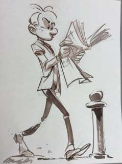Munuera | Dessin original  - Fantasio   - Type "Hors-Texte Spirou" | Catawiki