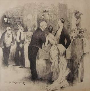 75:Charles Dana Gibson Cocktail Party with Prominent Pe | Hess Fine Auctions