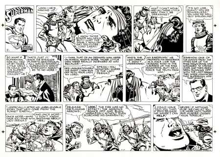 Wayne Boring | Superman Golden Age Large Sunday Strip 7-17-49 (Superman in 6 Panels, Clark Kent in 2!) | Romitaman