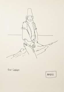MOEBIUS (Né en 1938) "Starwatcher" Dessin Ã  l’encre dédicacé. 29 x 21 cm. - | Arthema Auction